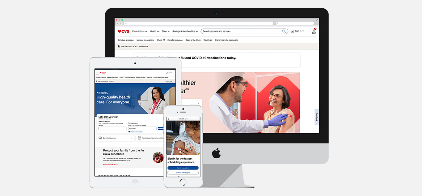 CVS Health website mock up