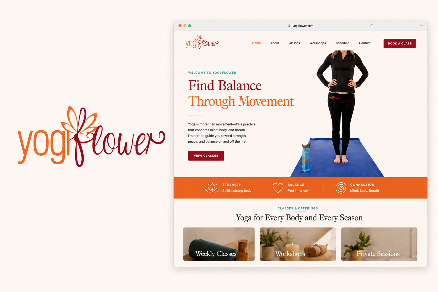 Yogiflower website screenshot